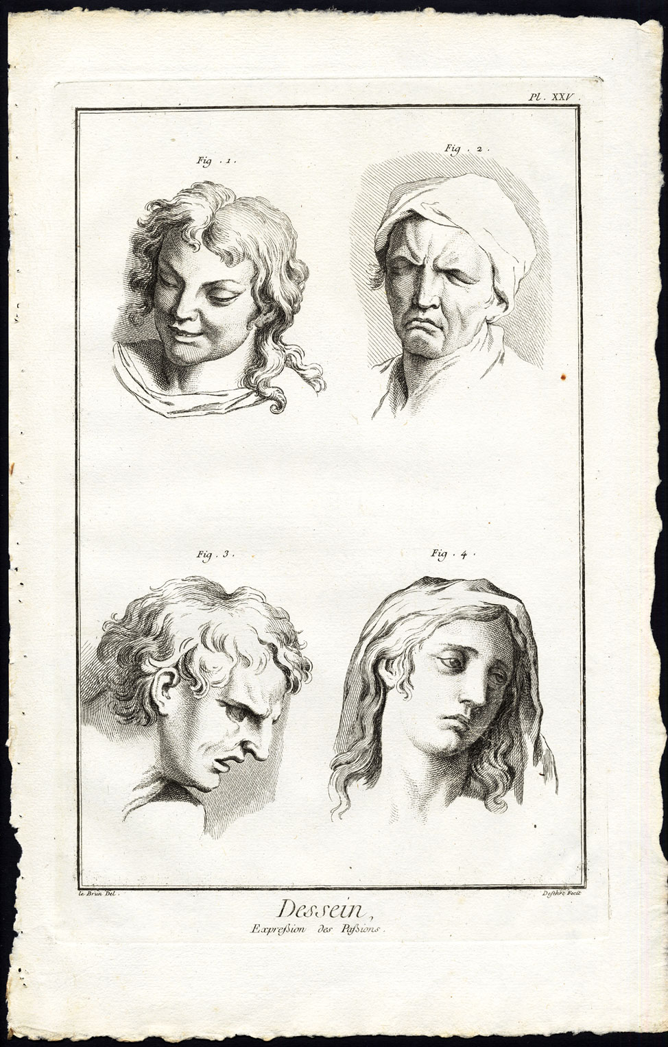 Bb010307 416x652 3 Antique Prints-ART SCHOOL-DRAWING-HUMAN EXPRESSION-EMOTION-Diderot-1751 - Image 2