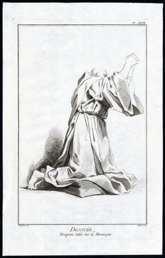 Antique Print-ART SCHOOL-DRAWING-MANNEQUIN-Diderot-Defehrt-1751