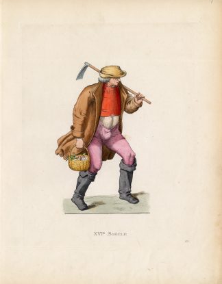 Antique Print-FIELD WORKER-SPADE-FRANCE-Duplessis-1867