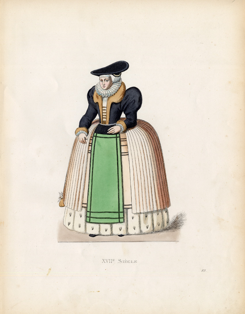 , Antique Print-WOMENS DRESS-ALSACE-FRANCE-Duplessis-1867, Pictura Antique Prints