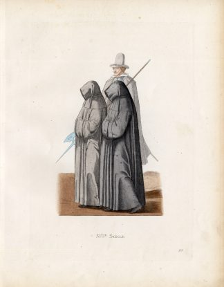 Antique Print-COSTUME-REMEMBERANCE-MOURNING-LORRAINE-FRANCE-Duplessis-1867