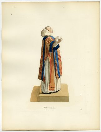 Antique Print-CLERICAL COSTUME-DEACON-Duplessis-1867