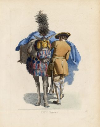 Antique Print-HORSEMAN-DONKEY-FRANCE-Duplessis-1867