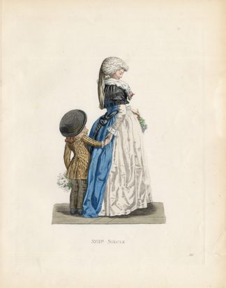 Antique Print-LADY-LITTLE BOY-FRANCE-Duplessis-1867