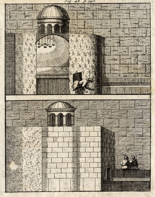 , Antique Print-SEPULCHRE-JERUSALEM-ISRAEL-Calvor-1705, Pictura Antique Prints