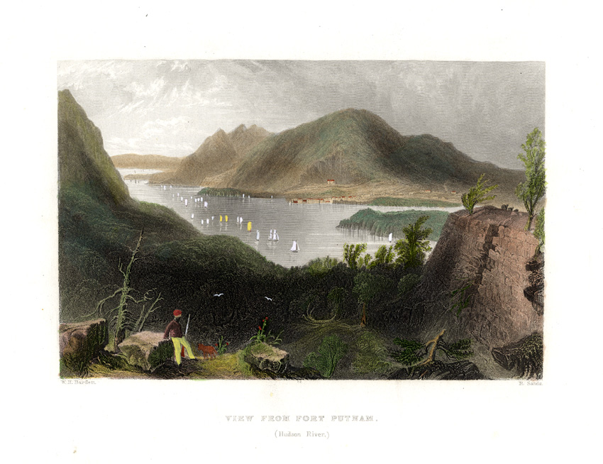 , Antique Print-FORT PUTNAM-HUDSON-USA-Bartlett-1840, Pictura Antique Prints