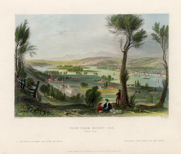 Bb02031 416x353 Antique Print-NEW YORK-MOUNT IDA-TROY-USA-Bartlett-1840