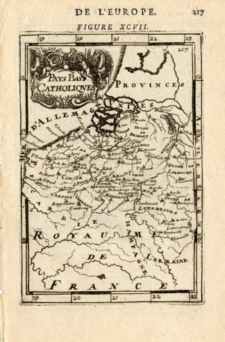 Antique Map-SOUTHERN NETHERLANDS-BELGIUM-Mallet-1684