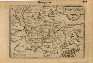 Antique Map-HANNONIA-HAINAUT-HENEGOUWEN-BELGIUM-Bertius-Hondius-1616