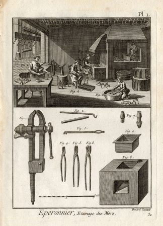 5 Antique Prints-BIT MAKING-SPUR-HORSE-Panckoucke-1784