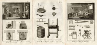 3 Antique Prints-AMMUNITION-LEAD-Panckoucke-1784