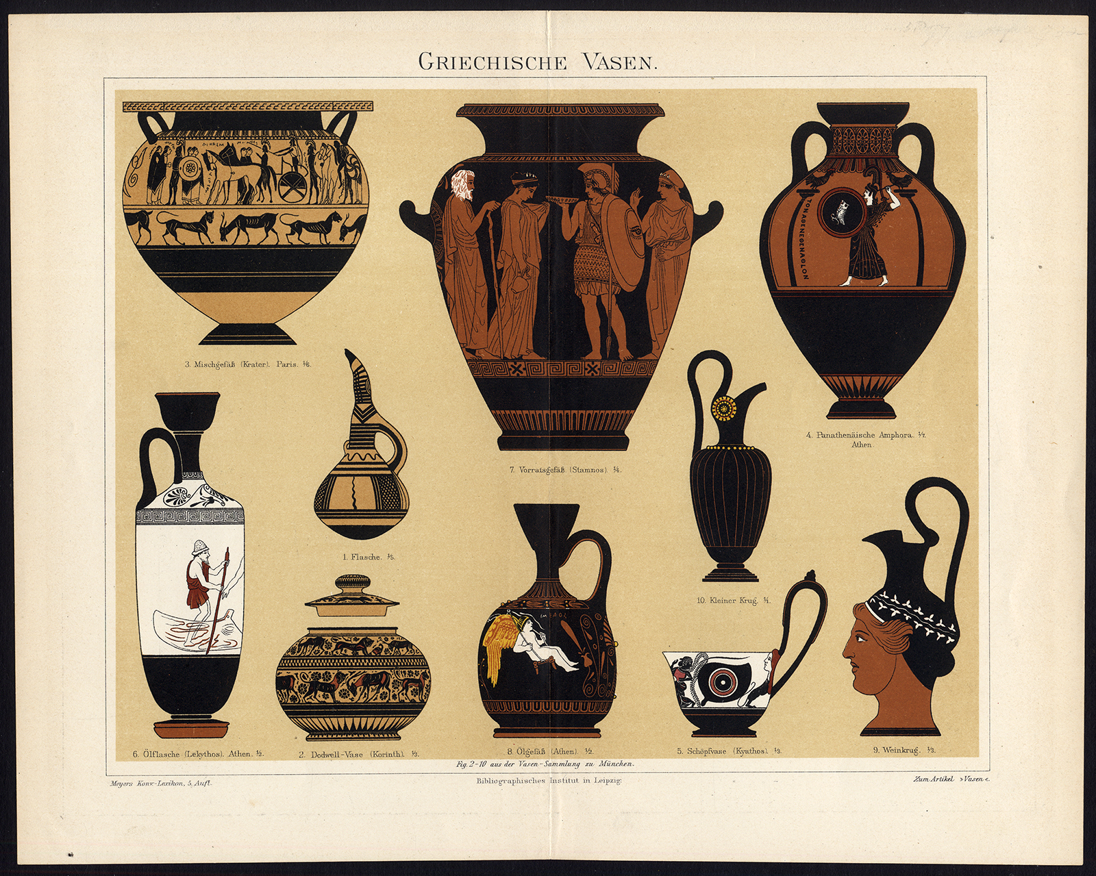 , Antique Prints-VASES-GREECE-Meyers-1895, Pictura Antique Prints