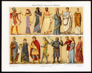 Antique Costume Prints-EGYPT-ITALY-GREECE-Meyers-1895