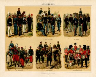 Antique Prints-INFANTERIE-GERMANY-ITALY-Meyers-1895