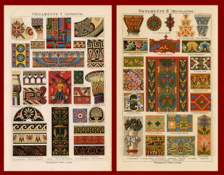 Antique Print-ORNAMENT-ART-EGYPT-ROMAN-Meyers-1895