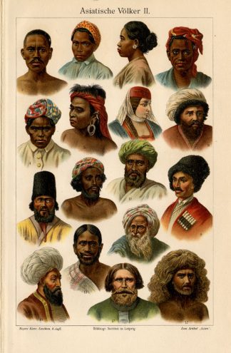 Antique Print-ASIA-COSTUME-PORTRAIT-ASIAN PEOPLES 2-Meyers-1895