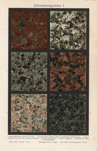 Antique Print-DECORATIVE STONE-GRANITE-PART I-Meyers-1895
