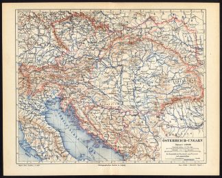 Antique Map-AUSTRIA-HUNGARY-Meyers-1895