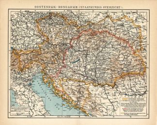 Antique Map-AUSTRIA-HUNGARY-Oosthoek-1895