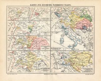 Antique Map-AUSTRIA-HUNGARY-HISTORY-Meyers-1895