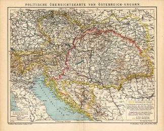 Antique Map-AUSTRIA-HUNGARY-EUROPE-Meyers-1895