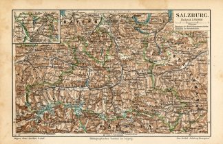 Antique Map-AUSTRIA-SALZBURG-Meyers-1895