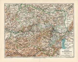 Antique Map-LOWER AUSTRIA-Meyers-1895