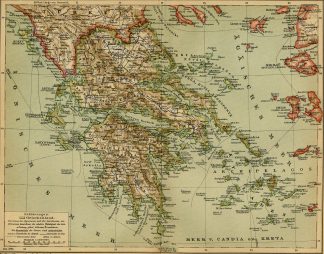 Antique Map-GREECE-EUROPE-Meyers-1895