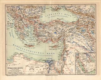 Antique Map-TURKEY-EMPIRE-GREECE-Meyers-1895
