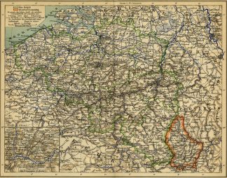 Antique Map-BELGIUM-LUXEMBOURG-EUROPE-Brockhaus-1895