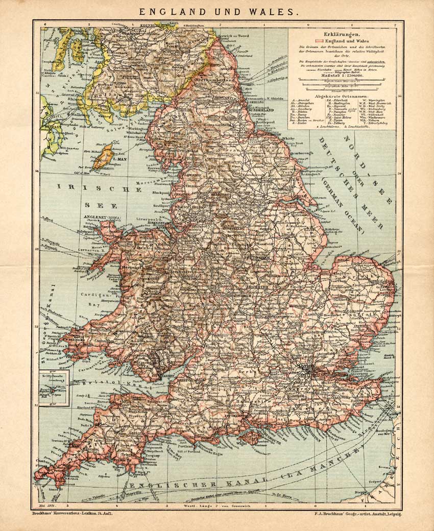 Bb06269 416x509 Antique Map-ENGLAND-WALES-GREAT BRITAIN-Meyers-1895