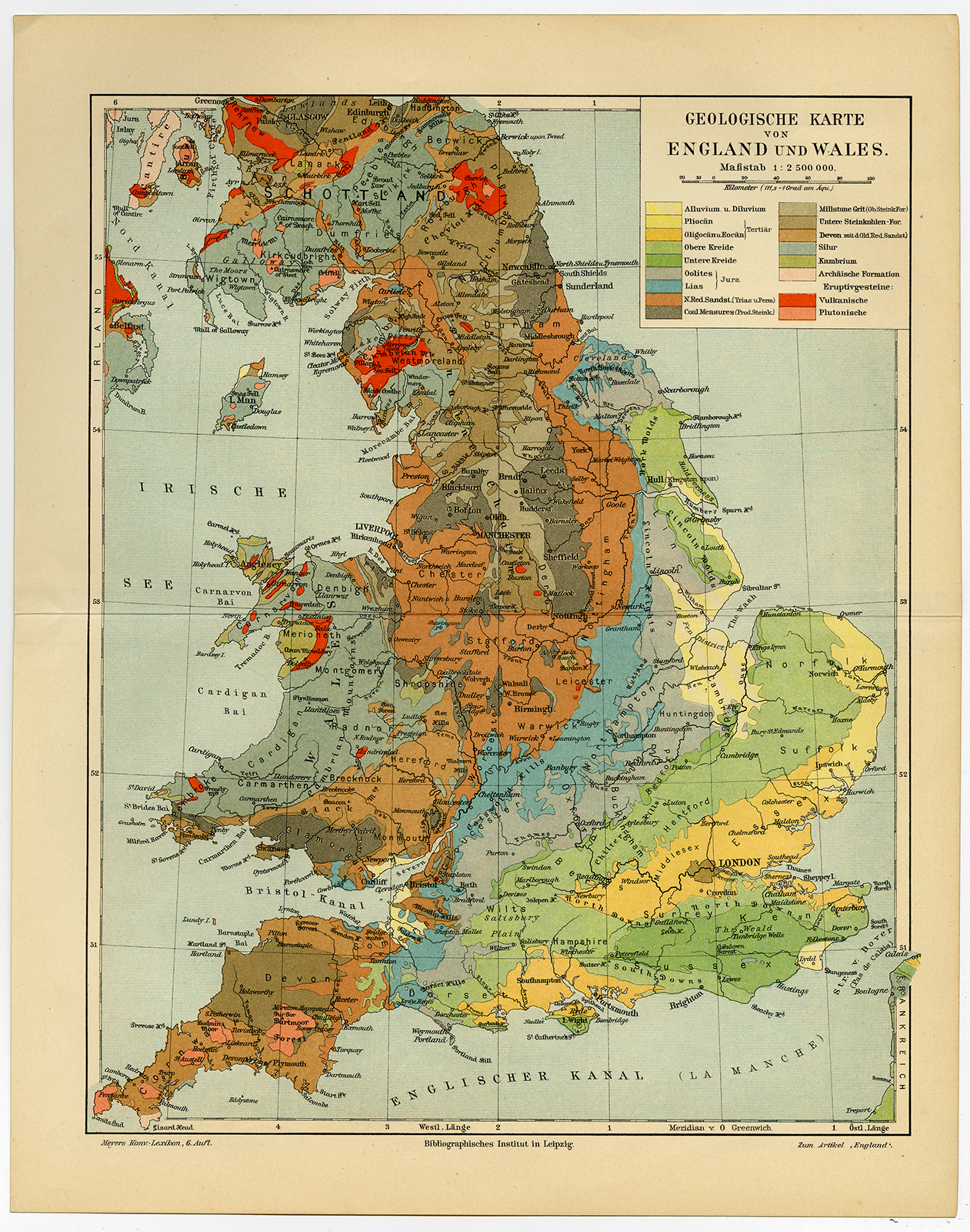 Bb06275 4 416x528 Antique Map-GEOLOGY-ENGLAND-WALES-Meyers-1902