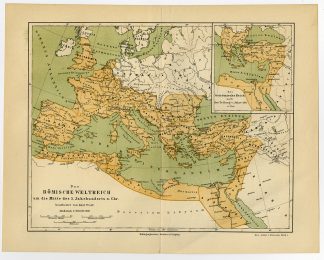 Antique Map-EUROPE-ROMAN EMPIRE-ROME-Meyers-1893