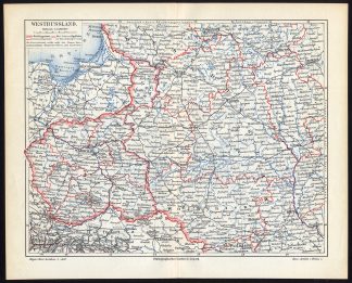 Antique Map-WEST RUSSIA-POLAND-PRUSSIA-Meyers-1895