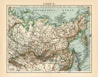 Antique Map-SIBERIA-RUSSIA-Meyers-1895
