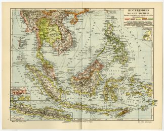Antique Map-INDONESIA-MALAYSIA-PHILIPPINES-Meyers-1902