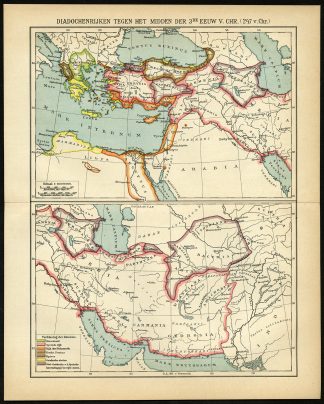 Antique Map-DIADOCHI EMPIRE-GREECE-TURKEY-Winkler Prins-1895