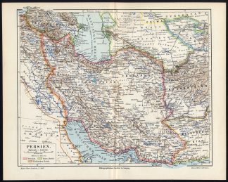 Antique Map-PERSIA-IRAN-IRAQ-AFGHANISTAN-ASIA-Meyers-1897