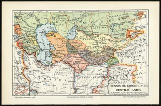 Antique Map-RUSSIA-CENTRAL ASIA-TURKESTAN-Meyers-1895