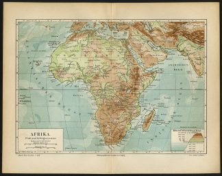 Antique Map-AFRICA-RIVER-MOUNTAIN-Meyers-1893
