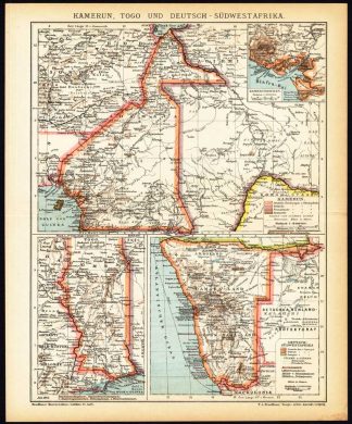 Antique Map-TOGO-CAMEROON-AFRICA-NAMIBIA-Meyers-1895