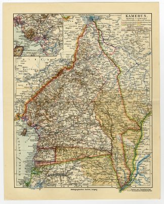Antique Map-CAMEROON-AFRICA-Meyers-1902
