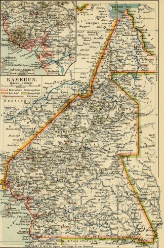 Antique Map-CAMEROON-AFRICA-COAST-Meyers-1902