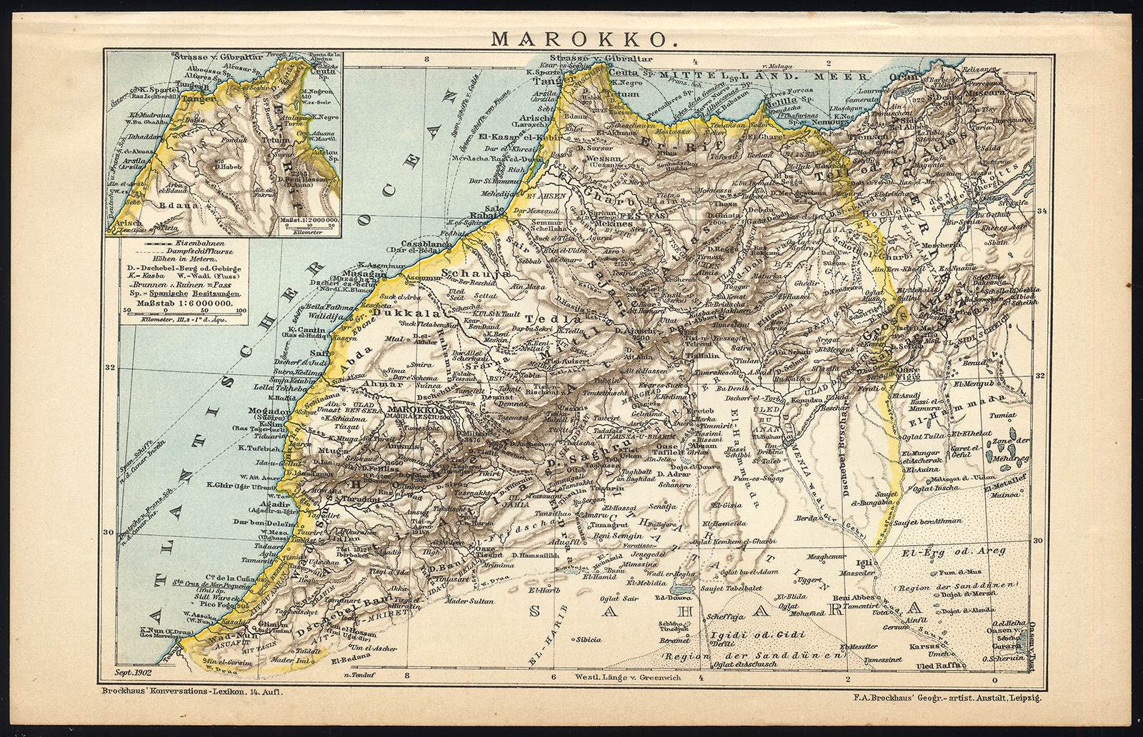 Bb06405 2 416x268 Antique Map-MOROCCO-SAHARA-AFRICA-Brockhaus-1893