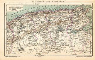 Antique Map-ALGERIA-TUNESIA-AFRICA-Meyers-1895