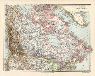 Antique Map-BRITISH NORTH AMERICA-CANADA-Meyers-1895