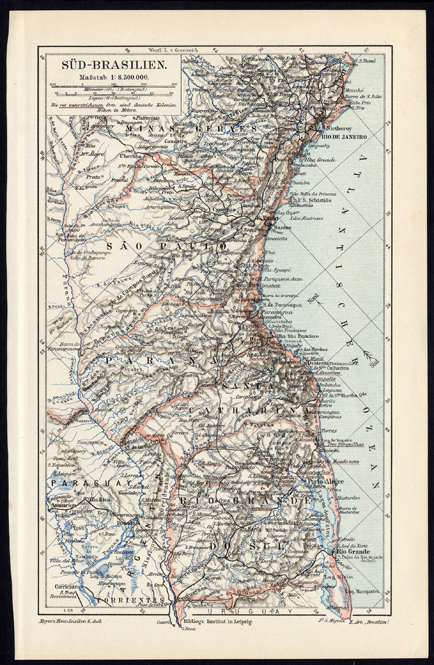 Bb06439 2 416x637 Antique Map-SOUTH BRAZIL-RIO GRANDE-AMERICA-Meyers-1895