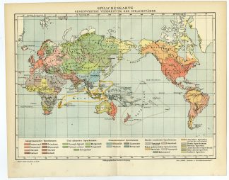 Antique Map-LANGUAGE-WORLD MAP-Meyers-1902