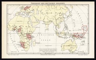 Antique Map-GERMAN COLONIES-COLONY-GERMANY-Meyers-1895