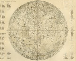 Antique Map-MOON-LUNAR MAP-Meyers-1895